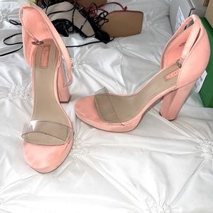 F21 pink platform heels